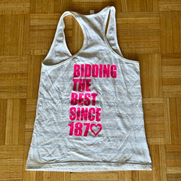 Kappa Alpha Theta Sorority Love Grey and White Stripe Tank Top - Picture 4 of 5